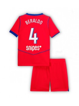 Paris Saint-Germain Lucas Beraldo #4 Replika Tredje Kläder Barn 2025-26 Kortärmad (+ byxor)